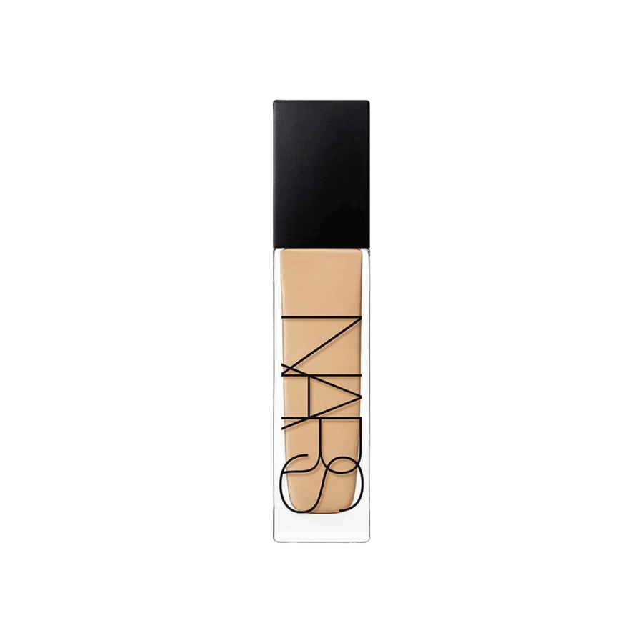 NARS Natural Radiant Longwear Foundation in Punjab shade with black cap and glass bottle