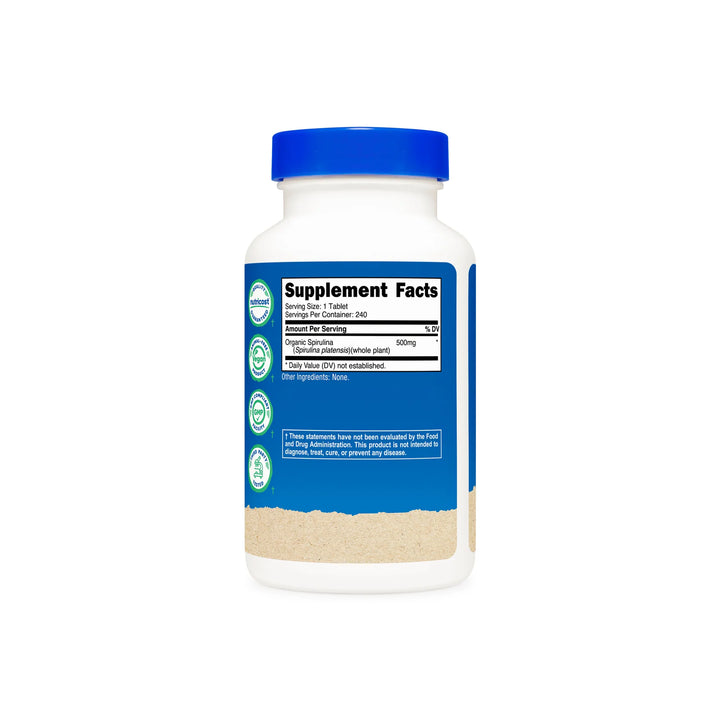 Nutricost Organic Spirulina - 240 Tablets | نيوتريكوست سبيرولينا عضوية - 240 قرص