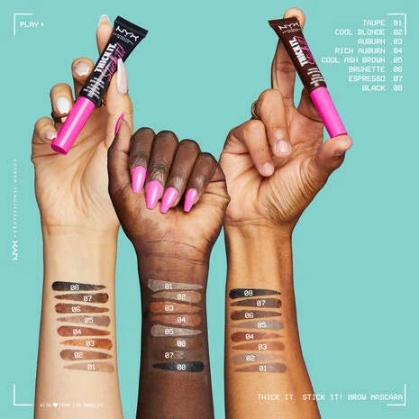 NYX Professional Makeup Thick It Stick It Brow Gel Mascara - 7ml | ان واس اكس ماسكارا الحواجب جل - 7 مل