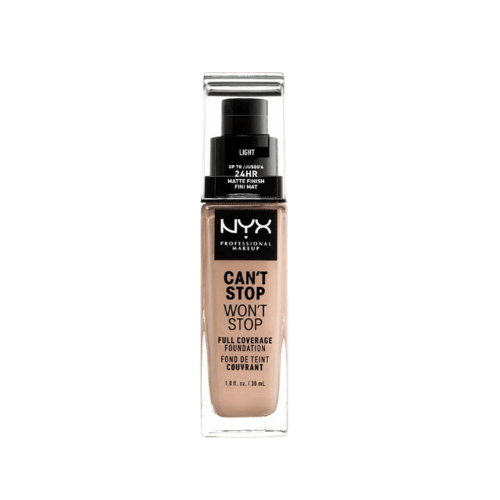 NYX Can’t Stop Won’t Stop full coverage foundation in Light shade, 1 fl oz bottle