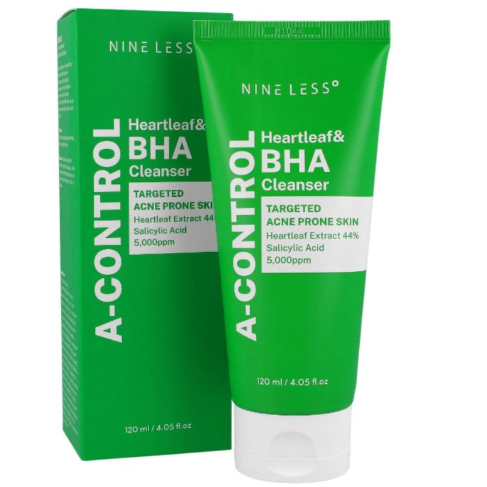 NINE LESS A-Control Heartleaf & BHA Cleanser -  120ml | ناين ليس غسول رغوي بأحماض ال Bha - 120 مل