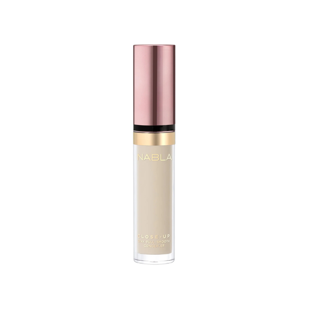 NABLA Close-Up Stay Full Smooth Concealer in beige shade with rose gold cap.