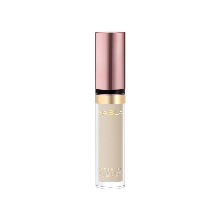 NABLA Close-Up Stay Full Smooth Concealer in beige shade with rose gold cap.