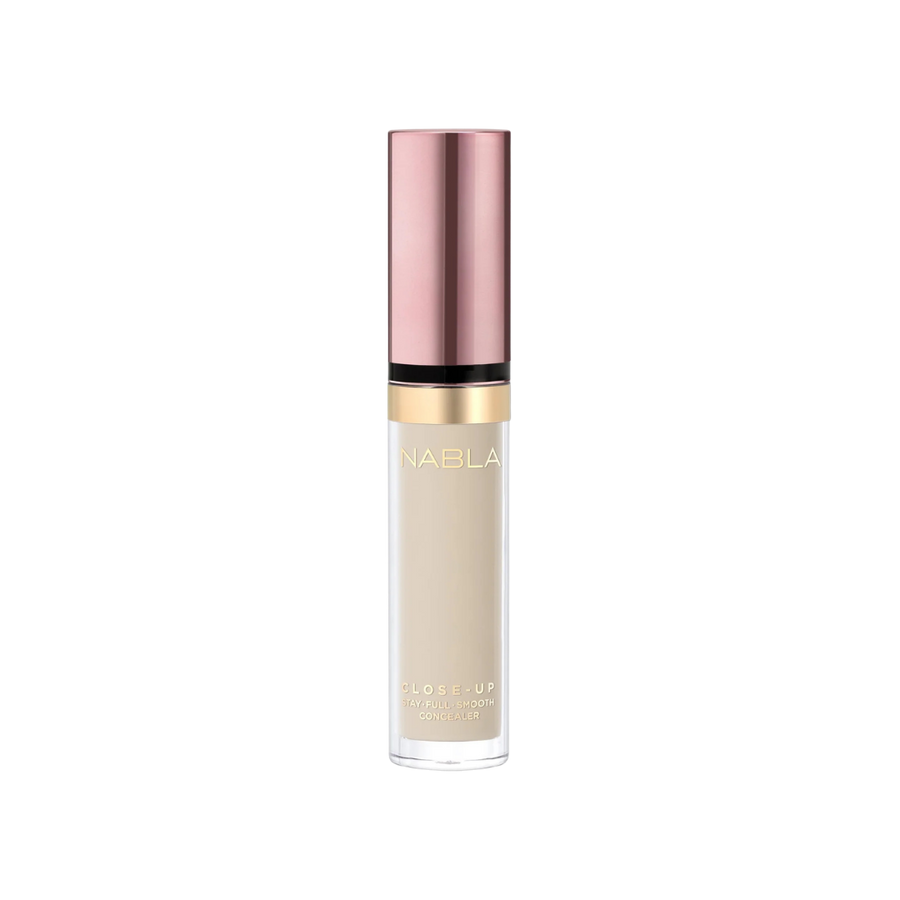 NABLA Close-Up Stay Full Smooth Concealer in beige shade with rose gold cap.