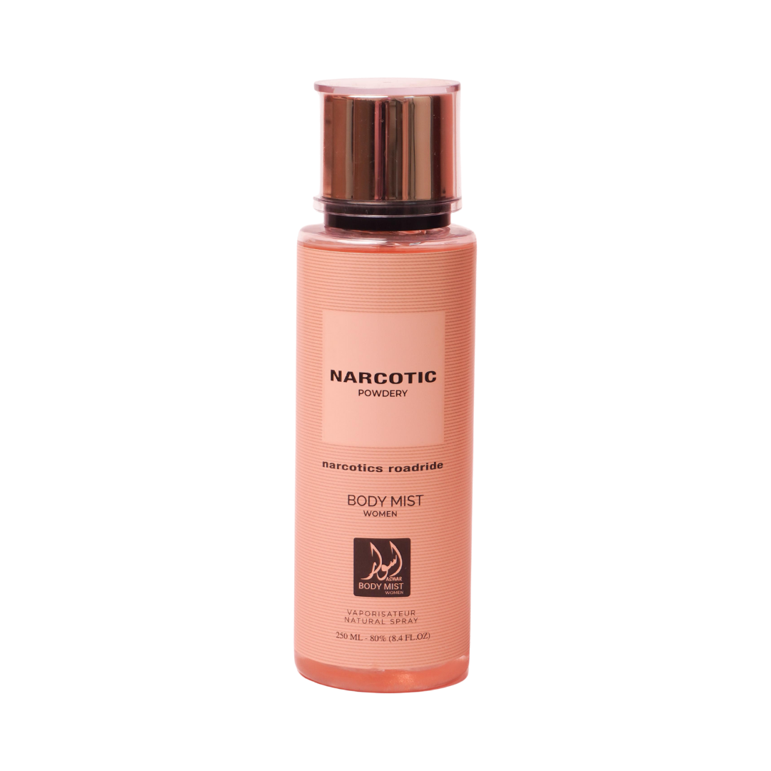 aswar Narcotic Powdery Body Mist - 250ml | اسوار بدي مست معطر للجسم 250 مل