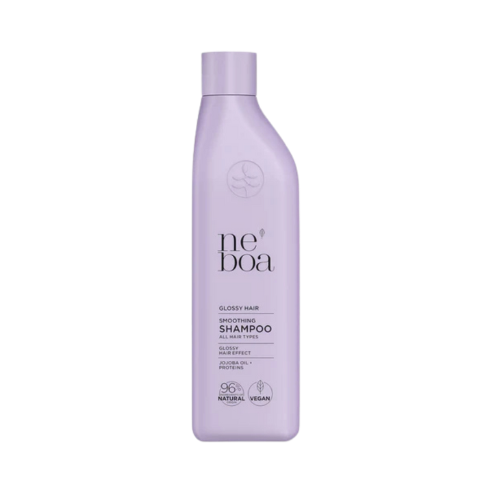 Neboa Glossy Hair Smoothing Shampoo, 300 ml, lavender plastic bottle with flip-top cap