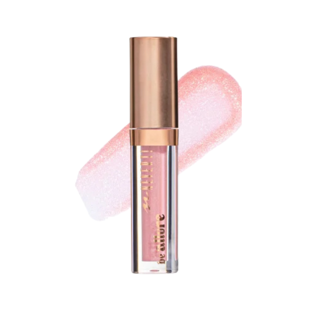 Neverti Be Allure Shine lip gloss, 3ml, in a clear tube with rose-gold cap.