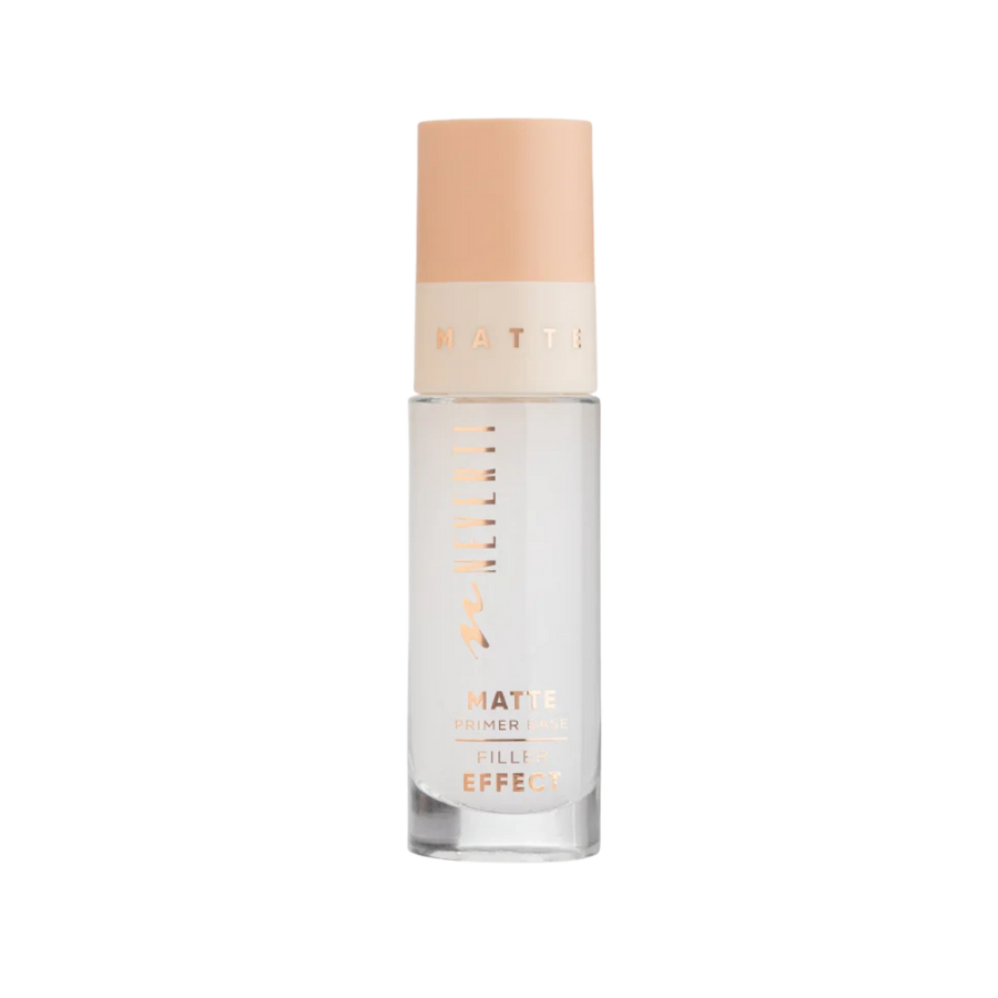 Neverti Matte Primer Base 32ml clear bottle with peach cap and matte filler effect label