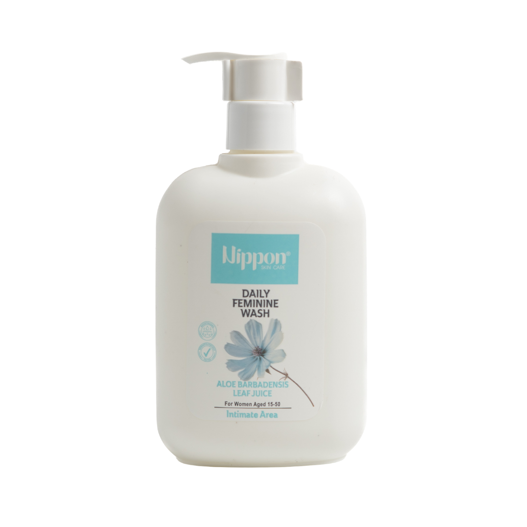 Nippon Daily Feminine Wash Aloe Barbadensis Leaf Juice pump bottle for intimate area