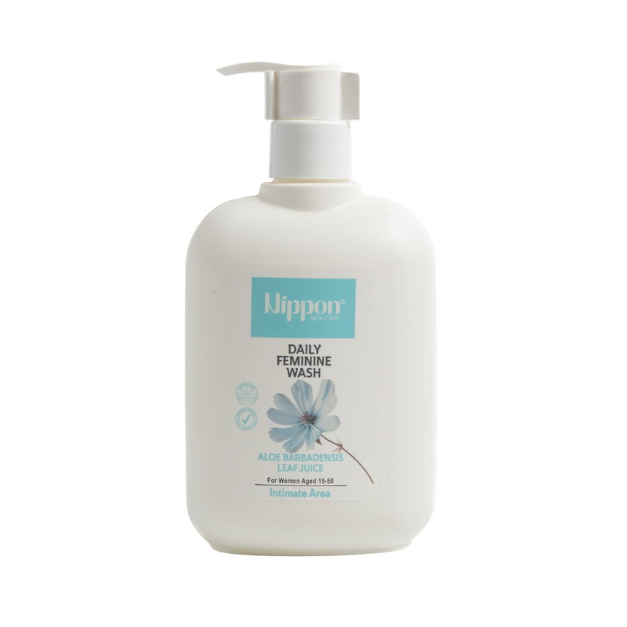 Nippon Daily Feminine Wash Aloe Barbadensis Leaf Juice pump bottle for intimate area