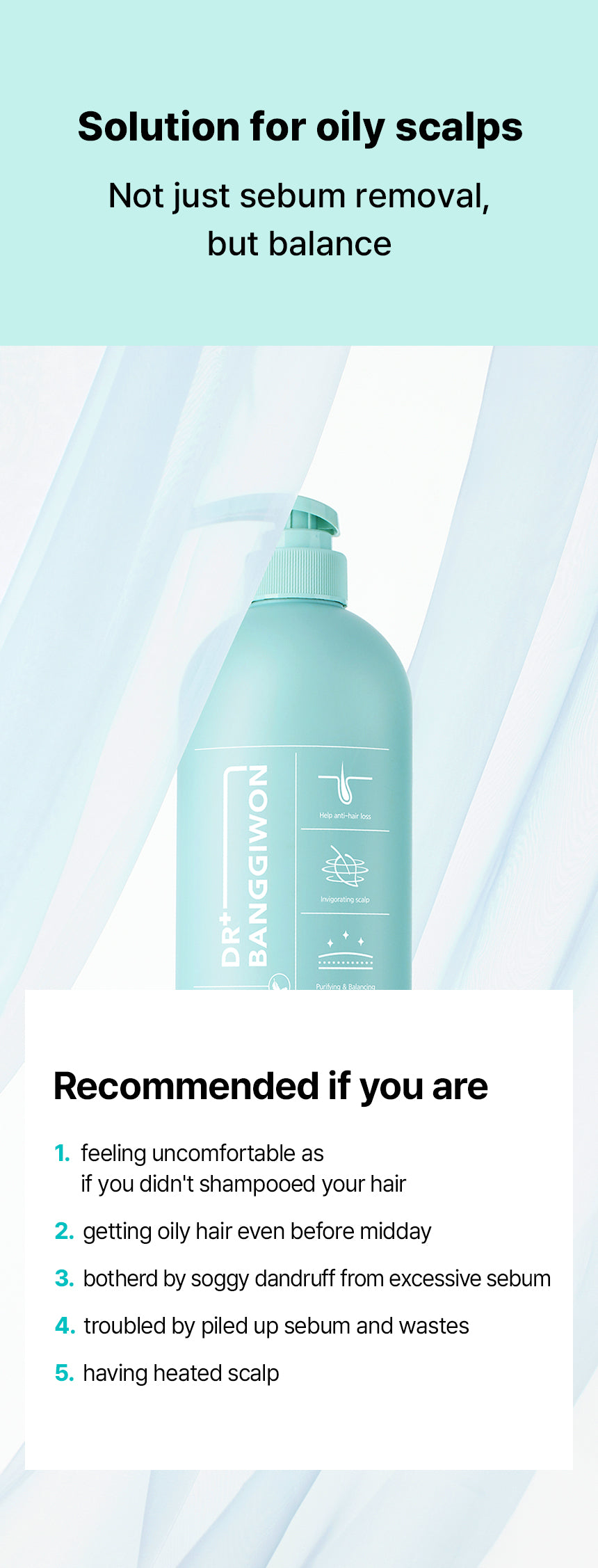 DR+ BANGGIWON No Sebum Shampoo - 1000ml | د + بانجيون شامبو مضاد للفروة الدهنية - 1000 مل