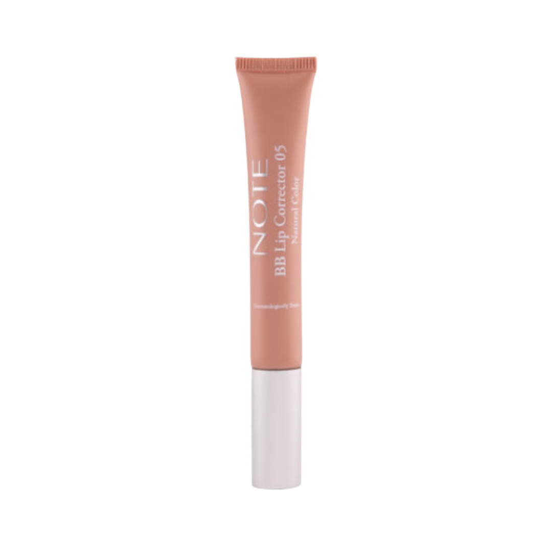 Note BB Lip Corrector 3D Effect – beige tube with white cap, 12ml size, labeled with brand and product name.
