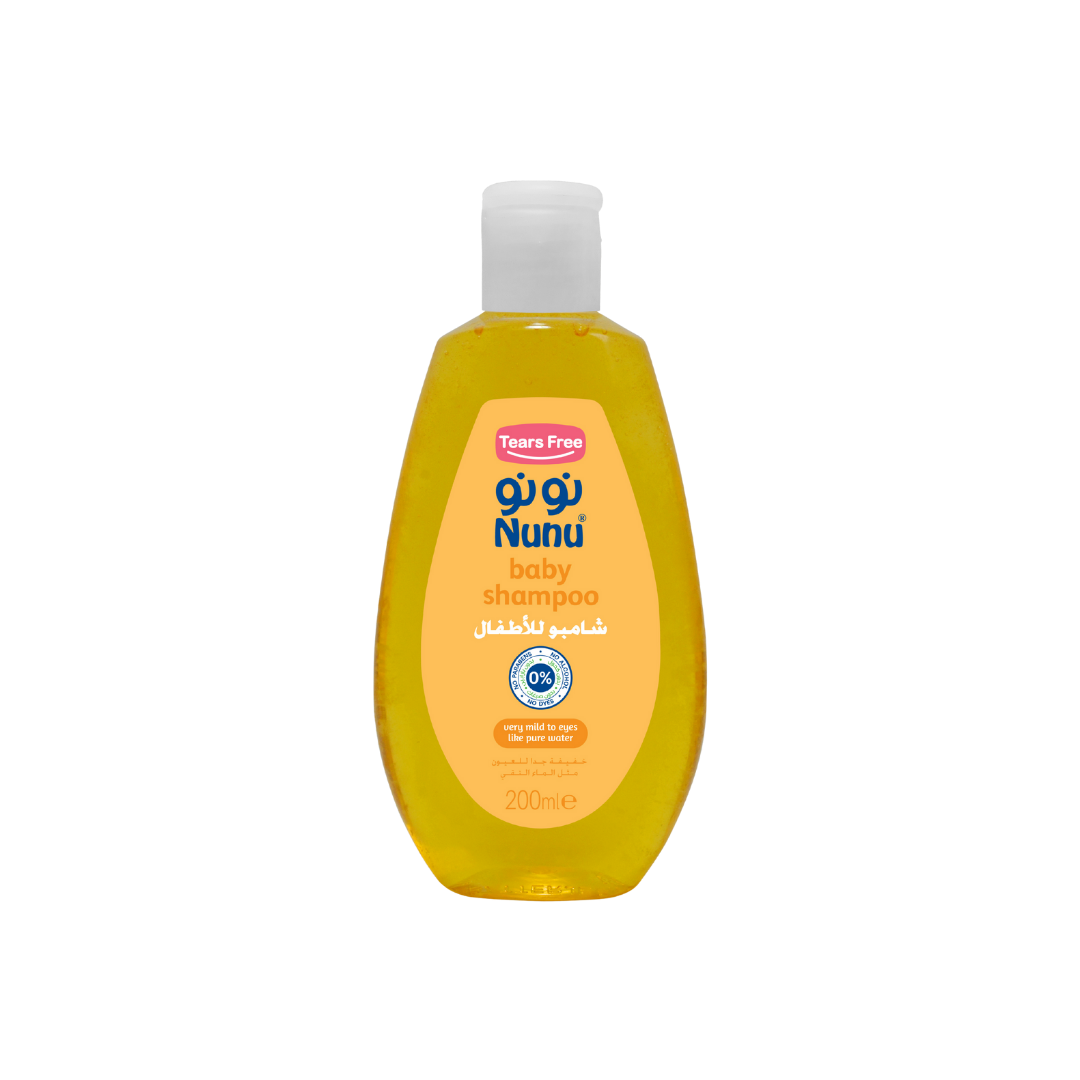 Nunu Baby Shampoo, tear-free formula, 200 ml, very mild to eyes, with pure water.