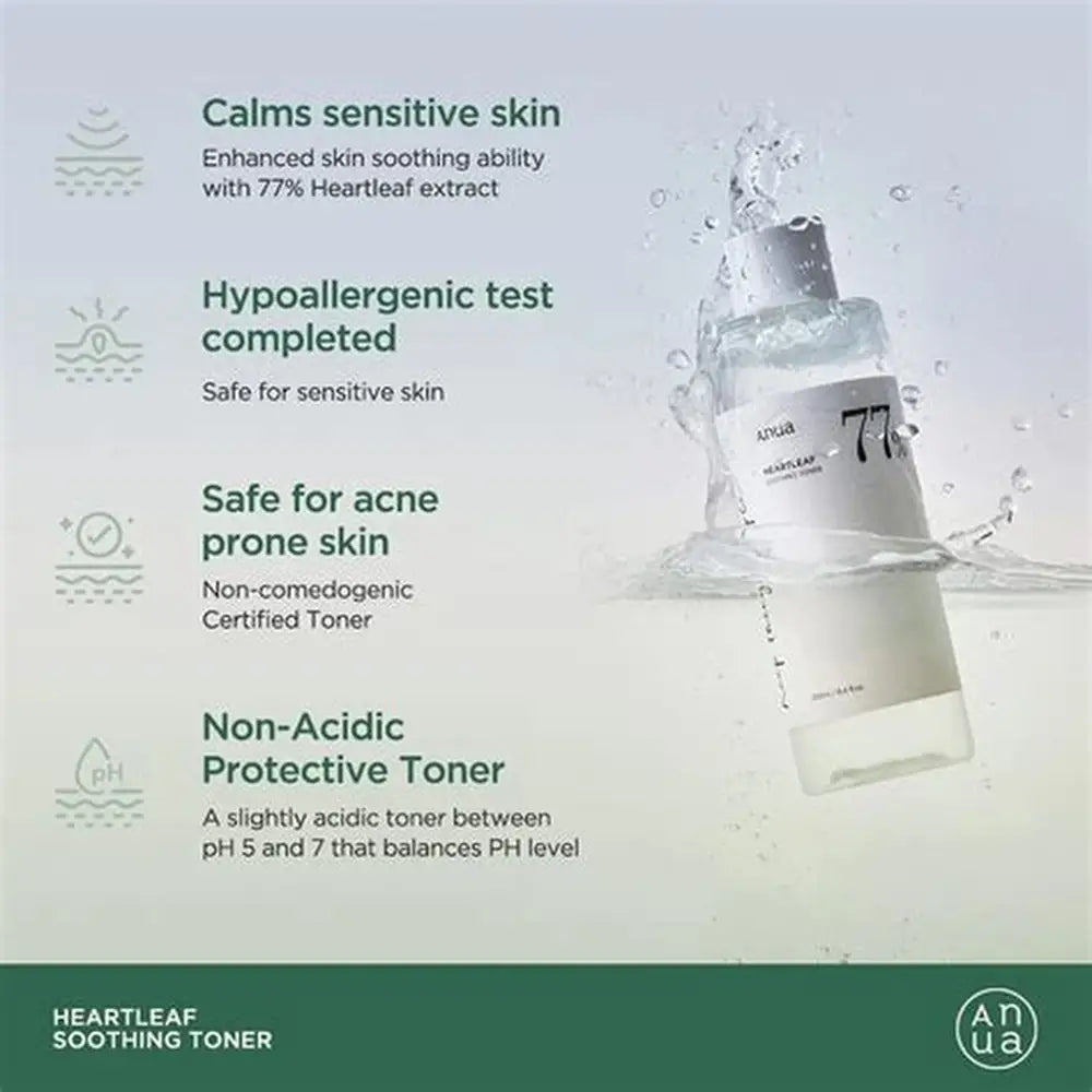Anua Heartleaf 77% Soothing Toner - 250ml | أنوا تونر مهدئ للبشرة - 250 مل