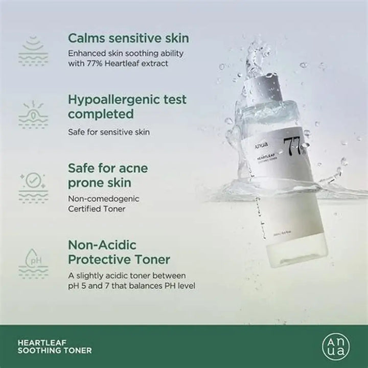 Anua Heartleaf 77% Soothing Toner - 250ml | أنوا تونر مهدئ للبشرة - 250 مل