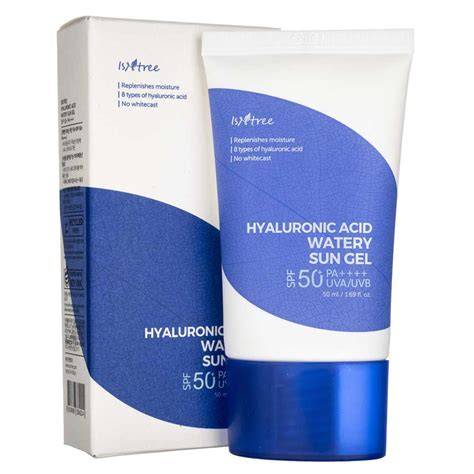 ISNTREE hyaluronic acid water sunscreen gel spf50 - 50ml | إيسنتري واقي شمسي مائي بالهيالورونيك اسيد spf50 - 50 مل