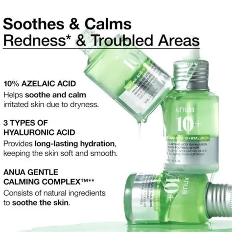 Anua Azelaic Acid 10 Hyaluron Redness Soothing Serum - 30ml | أنوا سيروم الآزليك اسيد المهدئ للبشرة - ٣٠ مل
