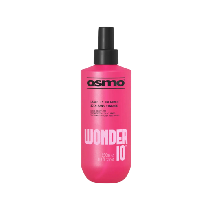 Osmo Wonder 10 leave-in hair treatment spray, 250ml, pink plastic bottle with black spray cap