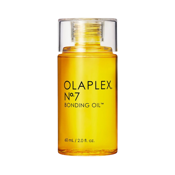 Olaplex No.7 Bonding Oil 60ml in clear glass bottle with silver cap