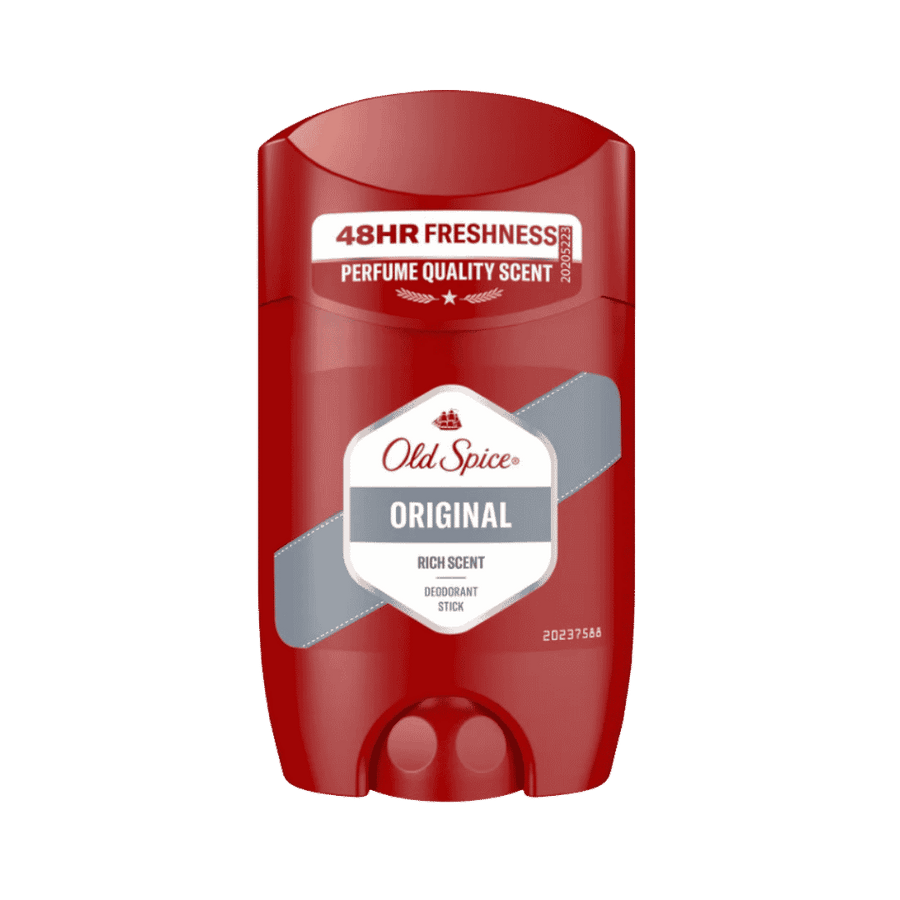 Old Spice Original deodorant stick, red container, men's body deodorant, 50ml packaging.