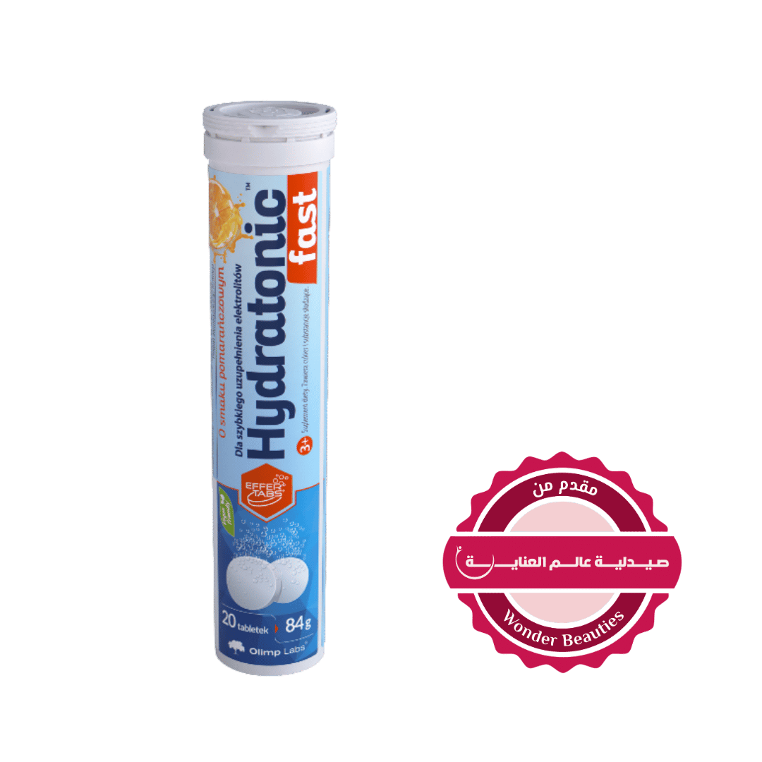 Olimp Hydratonic fast effervescent tablets 20 tablets 84g tube with blue and white label