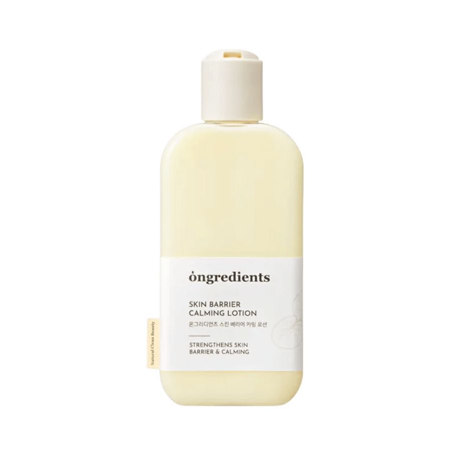 Ongredients Skin Barrier Calming Lotion, face and body moisturizer, centella extract, NB P-Complex, peptides, 220ml bottle.