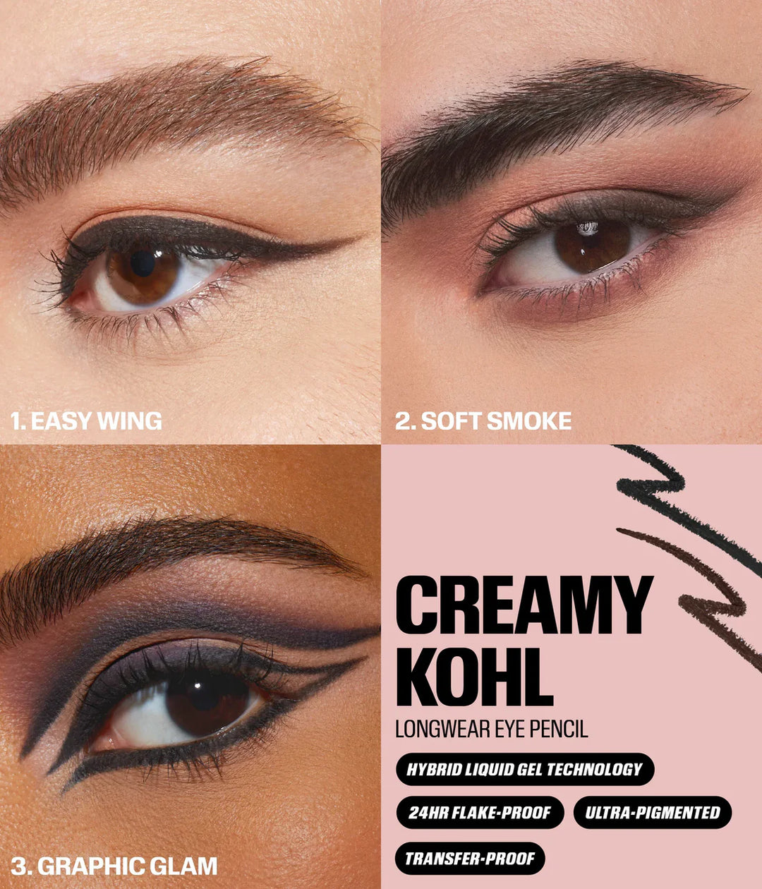 HUDA BEAUTY Creamy Kohl Longwear Eye Pencil - 0.35g | هودا بيوتي قلم كحل كريمي طويل الثبات- 0.35غ