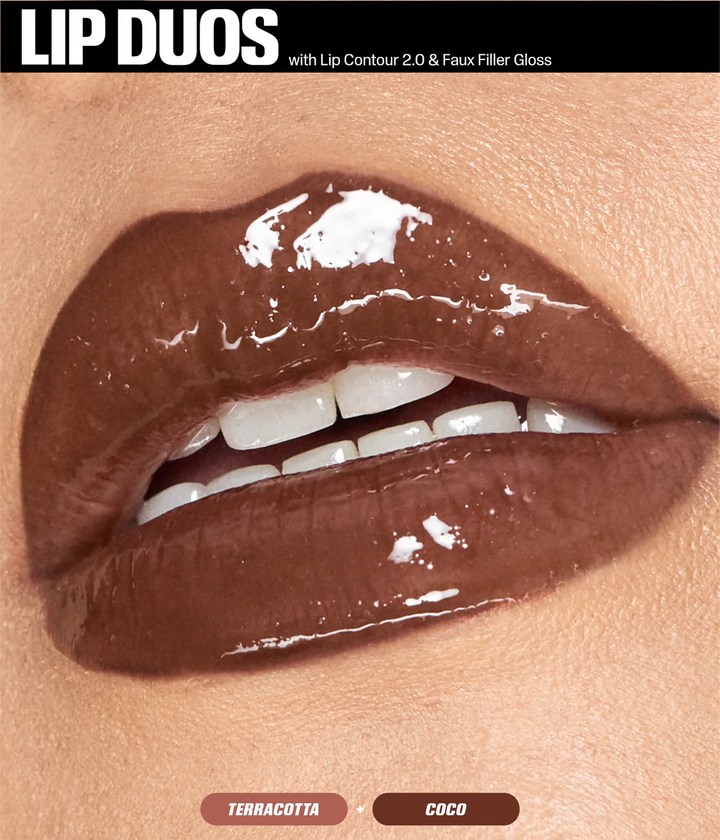 Huda Beauty LIP DUO juicy coco - 1.9ml | هدى بيوتي مجموعة غلو شفاه و قلم تحديد الشفاه - 1.9 مل