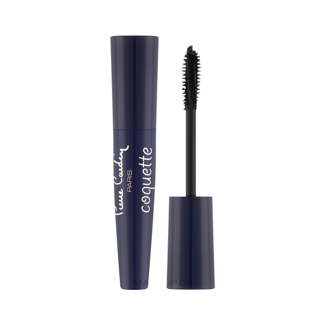 Pierre Cardin mascara navy tube spiral brush black wand close-up packaging detail makeup product