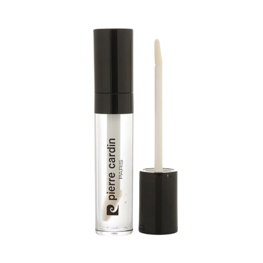 Pierre Cardin crystal sheer lip gloss transparent tube black cap applicator wand 5ml packaging