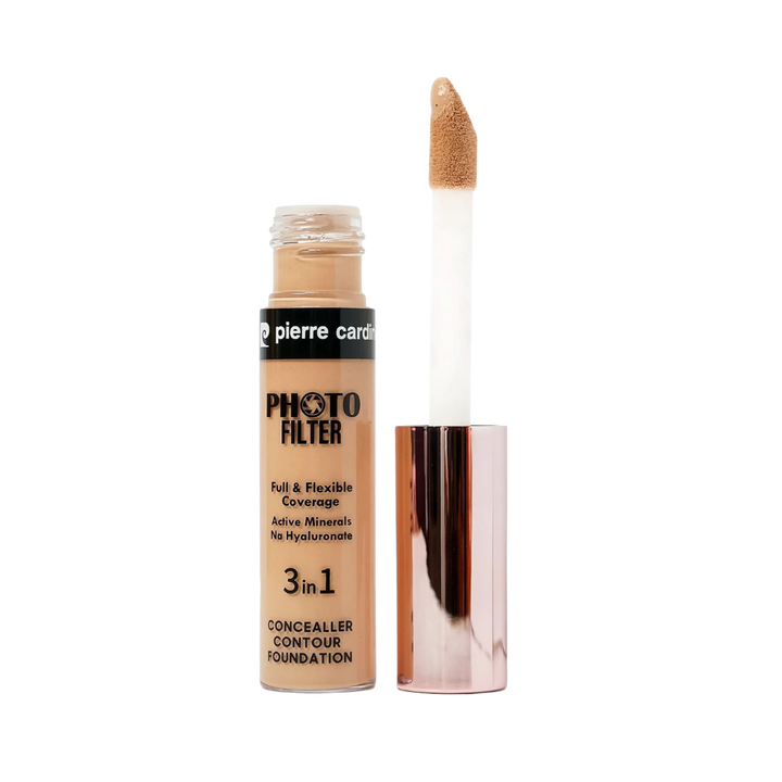 Pierre Cardin photo filter liquid concealer 13ml beige tube doe foot applicator packaging cosmetic product
