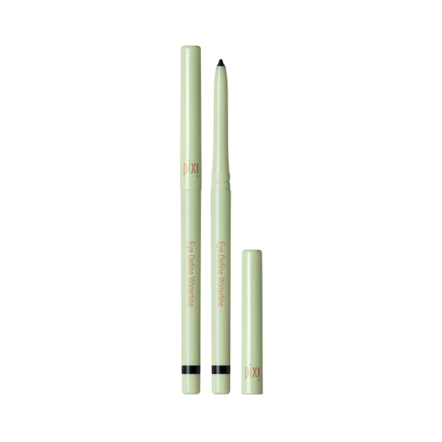 Pixi Eye Define Waterline eyeliner pencil in mint green packaging with removable cap and fine tip
