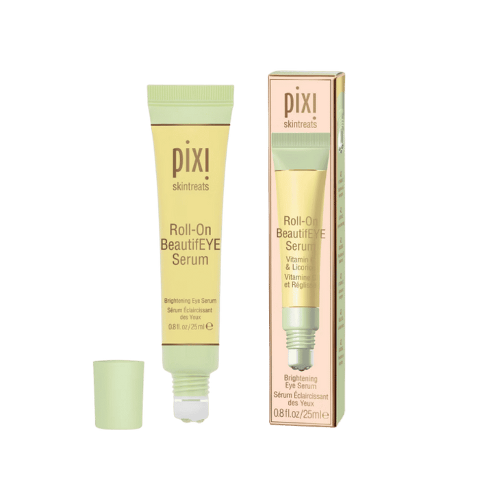 Pixi Skintreats Roll-On BeautifEYE Serum 25ml tube with rollerball, cap, and matching box