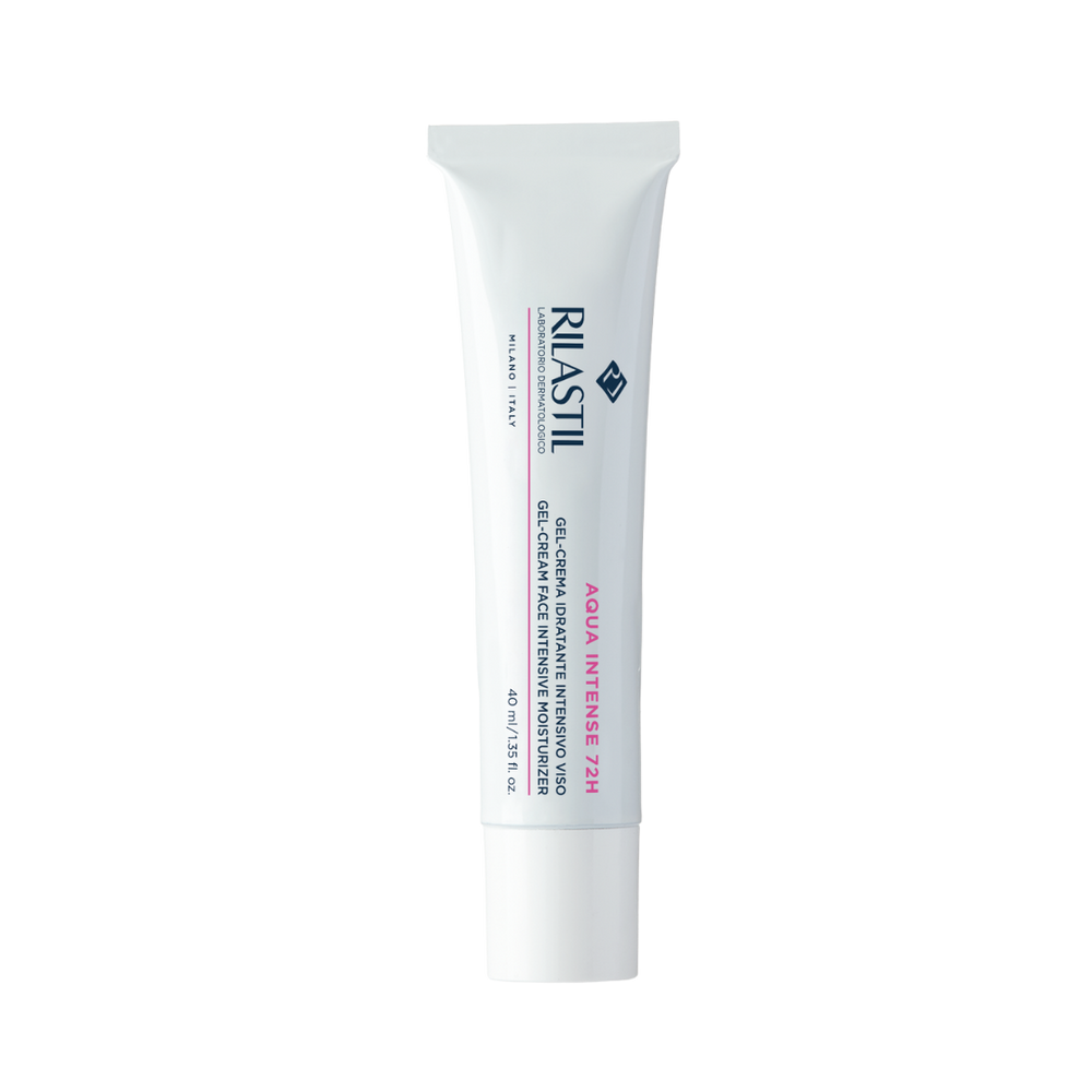 Rilastil Aqua Intense 72H Gel-Cream, 40ml, Intensive Moisturizer for face, provides long-lasting hydration.

