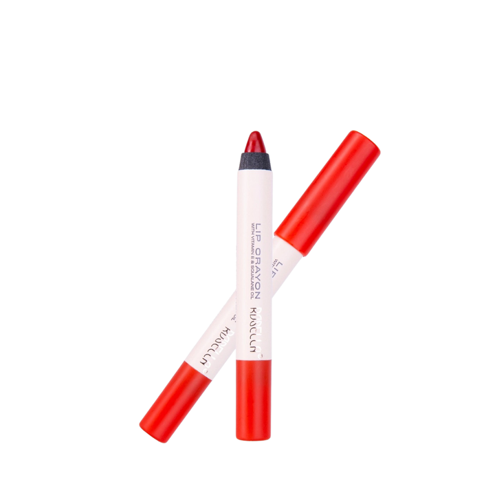 ROSELLA Lip Crayon pencil with red cap and white packaging, lipstick crayon design, 3.4g.