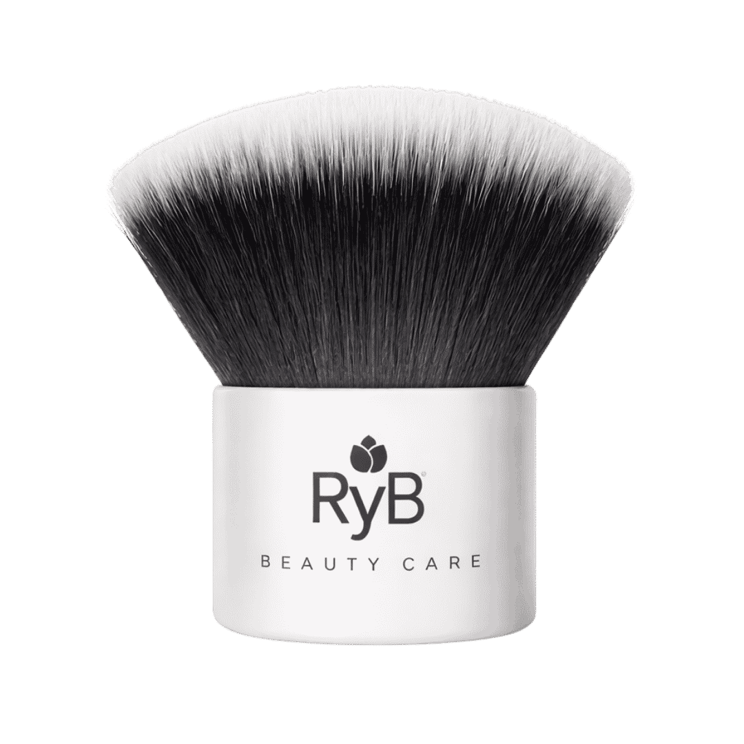 RYBELLA kabuki buffer brush dense soft bristles white handle makeup blending tool beauty care