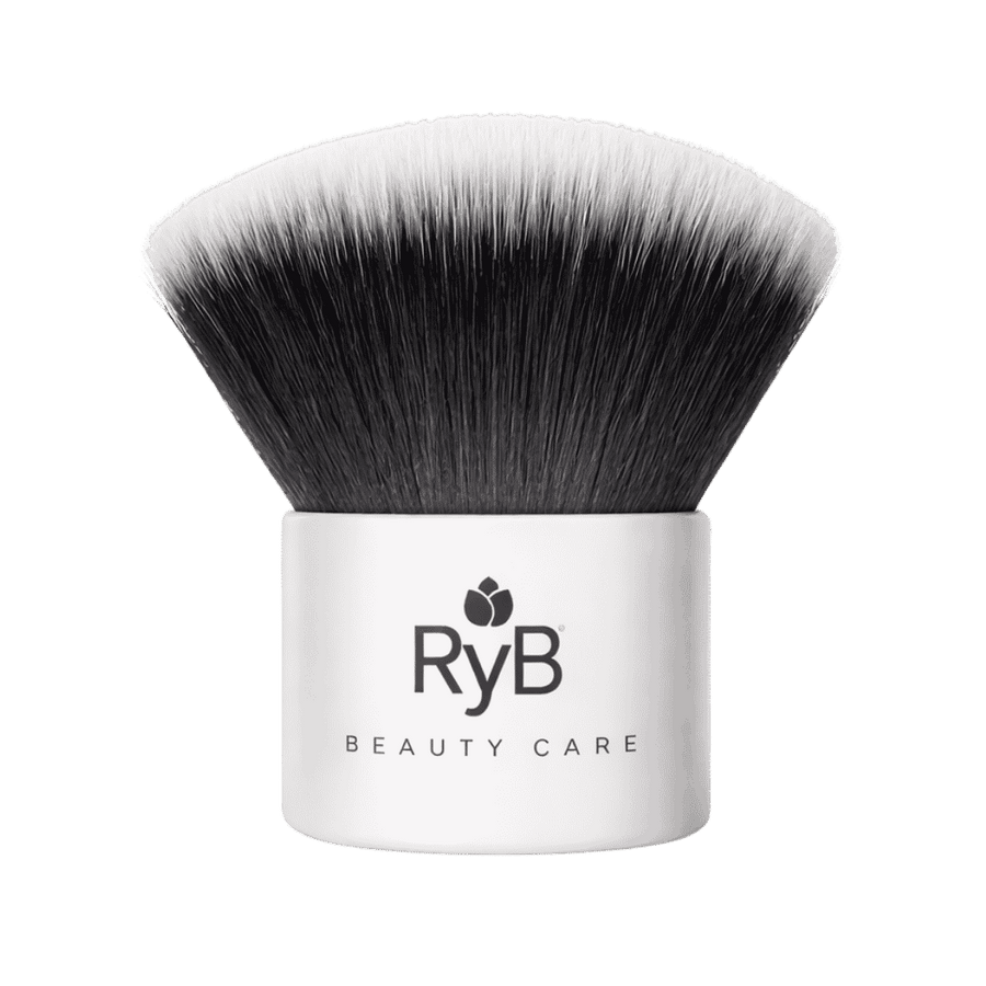 RYBELLA kabuki buffer brush dense soft bristles white handle makeup blending tool beauty care