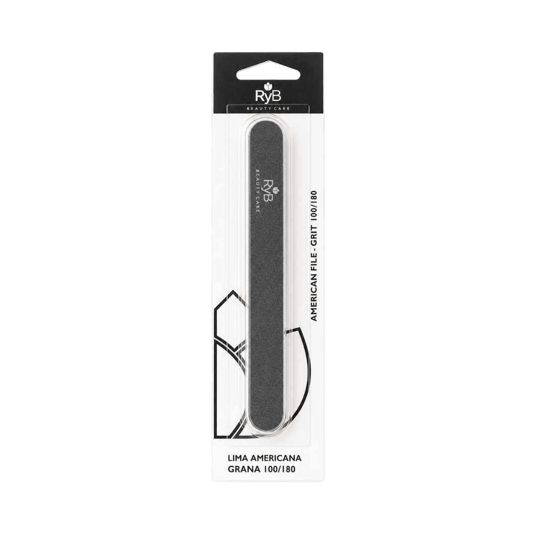 RYBELLA nail file 100 180 grit american file black emery board packaged beauty care tool