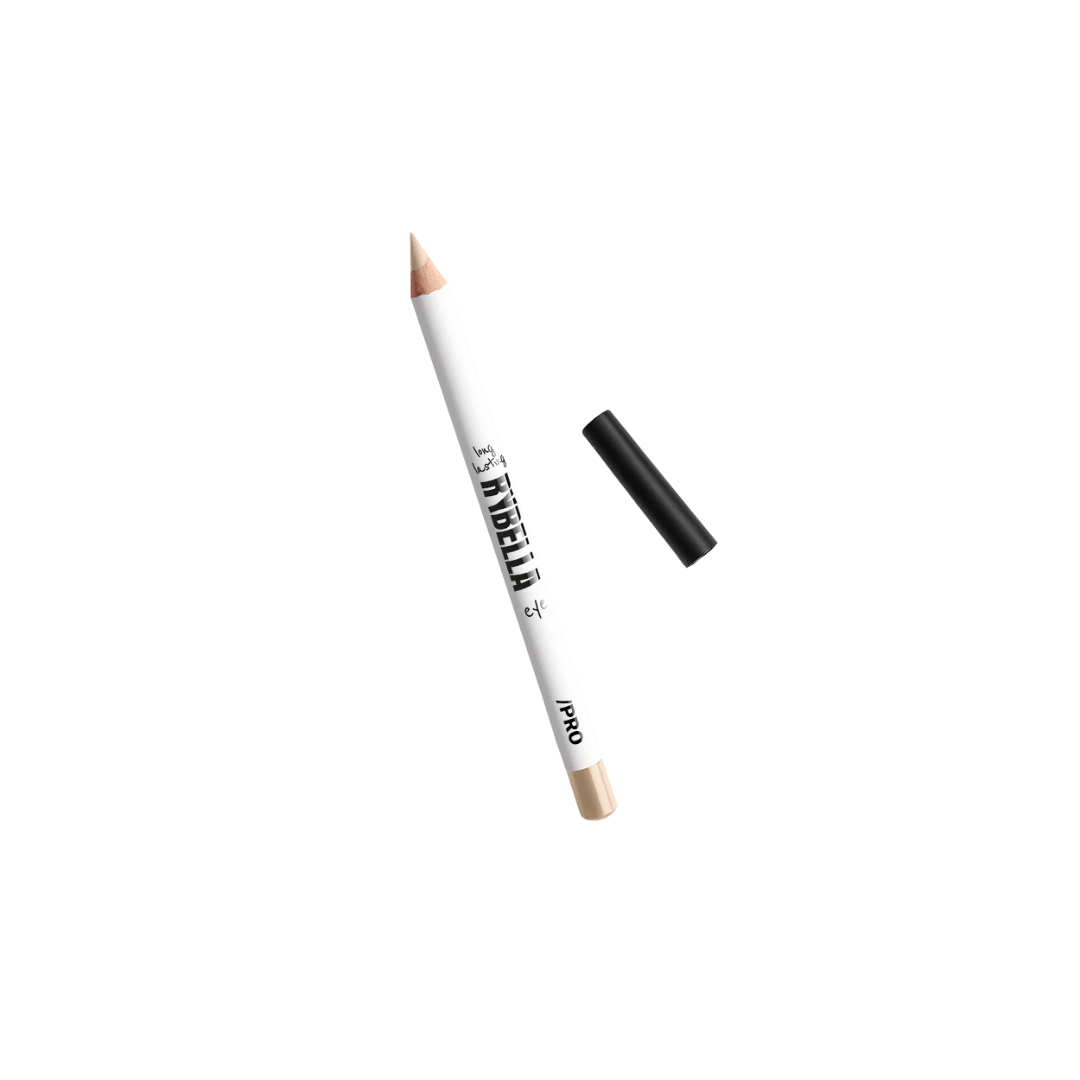 Rybella nude eye pencil, white wooden pencil with black cap, pro series, precise tip