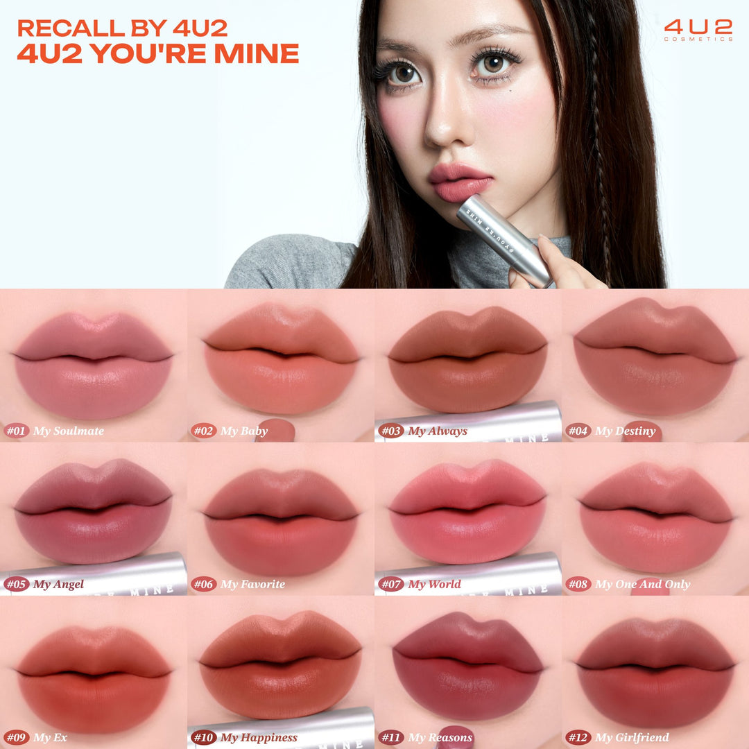 4U2 YOU’RE MINE LIPSTICK - 3g | فور يو تو أحمر شفاخ - 3 غرام