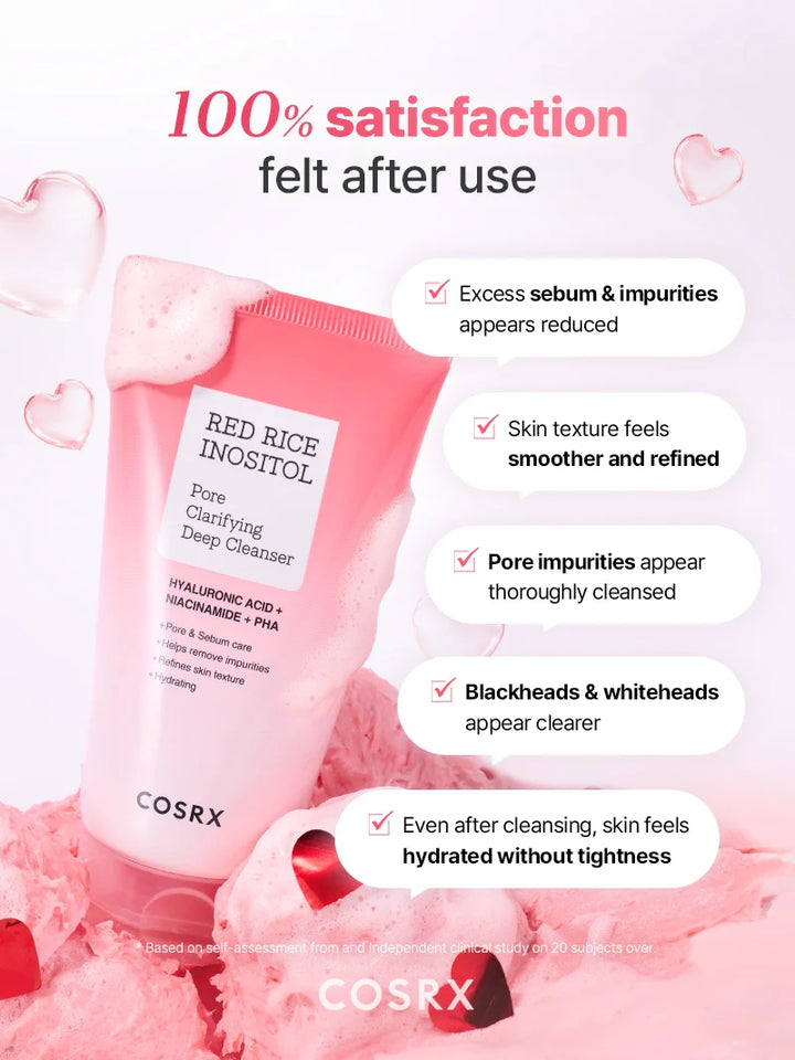 COSRX - Red Rice Inositol Pore Clarifying Deep Cleanser - 150ml |  كوزركس غسول عميق لتنقية المسام بالأرز الأحمر والإينوزيتول – 150 مل