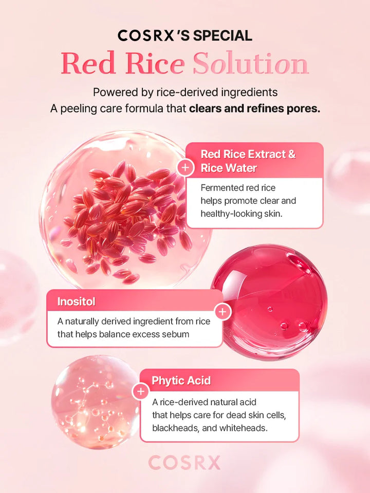 COSRX RED RICE INOSITOL Exfoliating Care Pore Peel Serum - 80ml |كوزركس سيروم تقشير المسام بالعناية بحبوب الأرز الأحمر والإينوزيتول - 80 مل