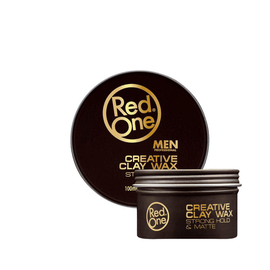 Red One Men Professional Creative Clay Wax 100ml matte strong hold hair styling jar packaging