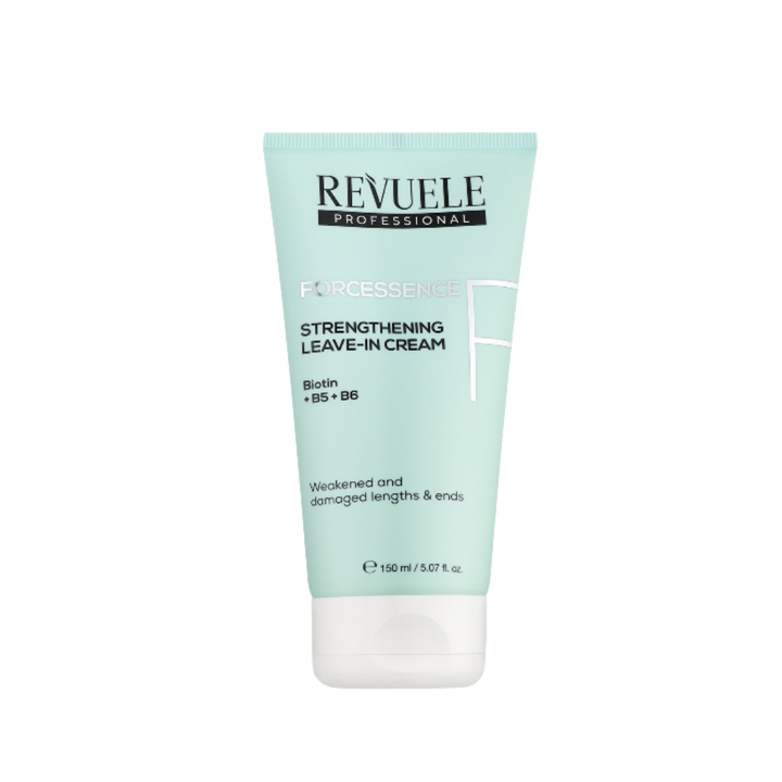 REVUELE Professional Forcessence Strengthening Leave-In Cream 150ml mint tube with white cap
