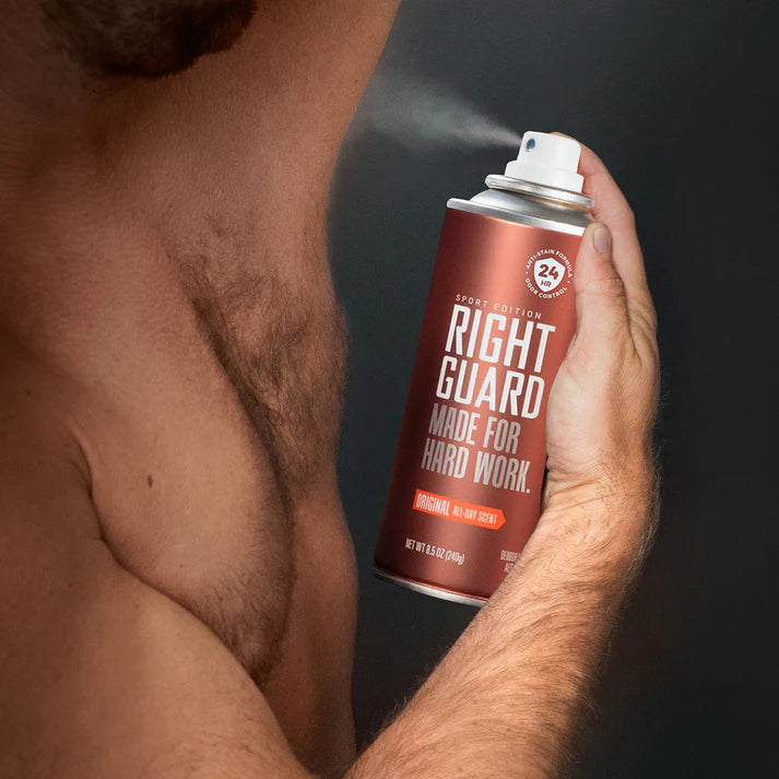 Right Guard Sport Original All Day Scent Made For Hard Work Deodorant - 240g | رايت جاردمزيل بخاخ للرجال -240 غرام