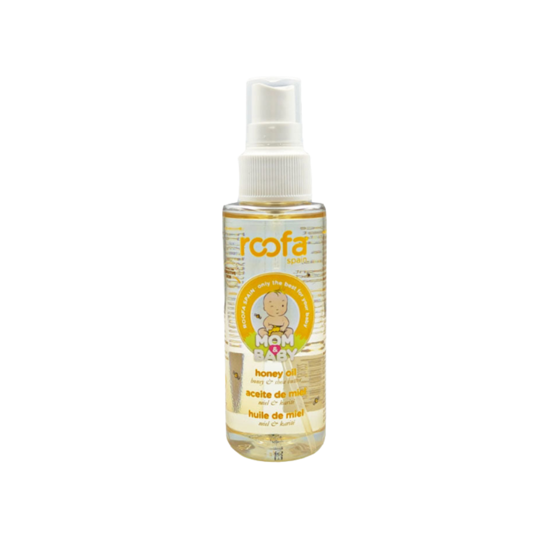 Rofa Spain Mom & Baby honey oil, clear spray bottle, baby care oil with honey extract