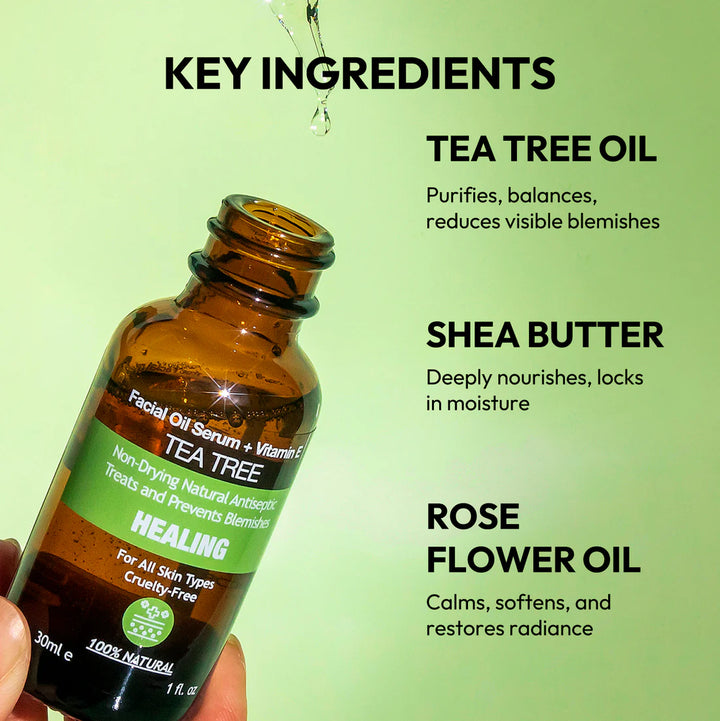 Purifect Tea Tree Healing Facial Oil Serum - 30ml | بيورفيكت سيروم زيت شجرة الشاي - 30مل