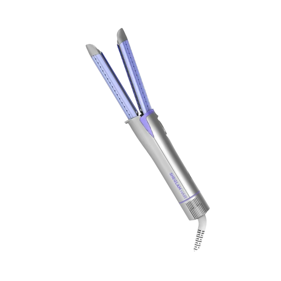Sheglam Cool Lock Airflow Styler Hair 3-In-1, silver and purple, designed for versatile hair styling.