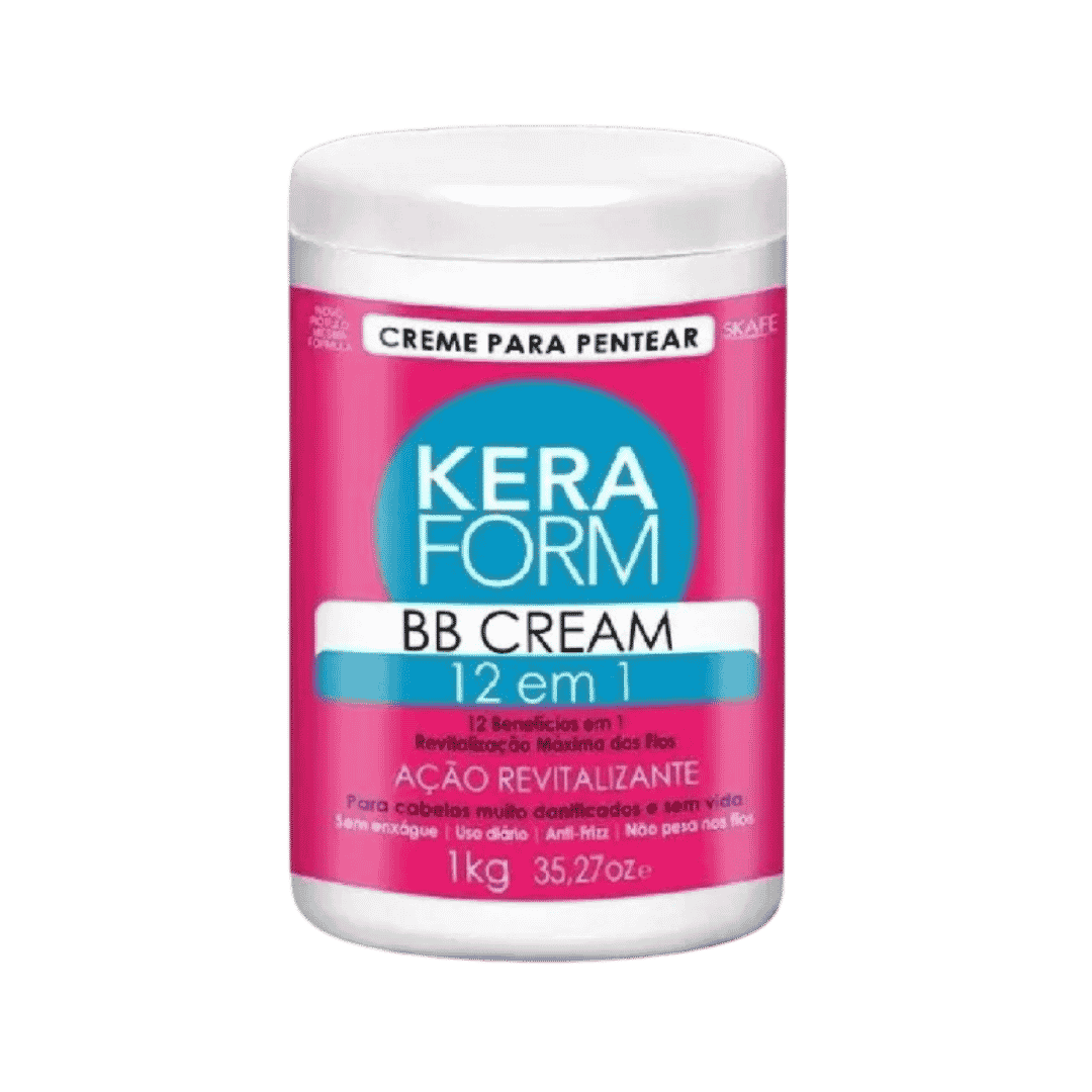 Keraform BB Cream 12 em 1 hair combing cream 1kg white jar with pink label