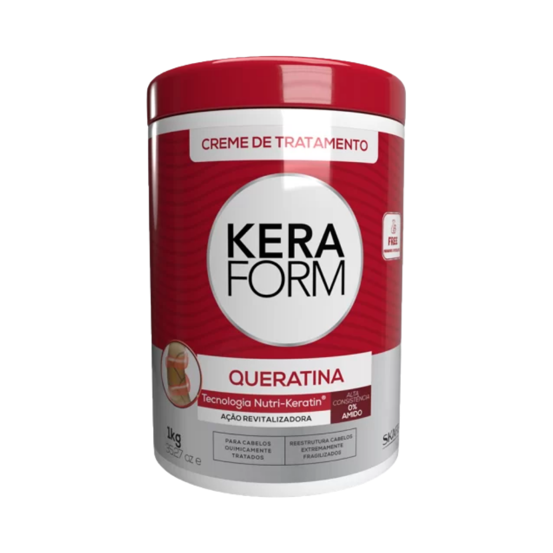 Keraform Keratin Treatment Cream, 1kg. Contains Nutri-Keratin technology for revitalizing and repairing chemically treated hair.
